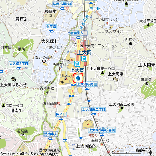 上大岡支店付近の地図